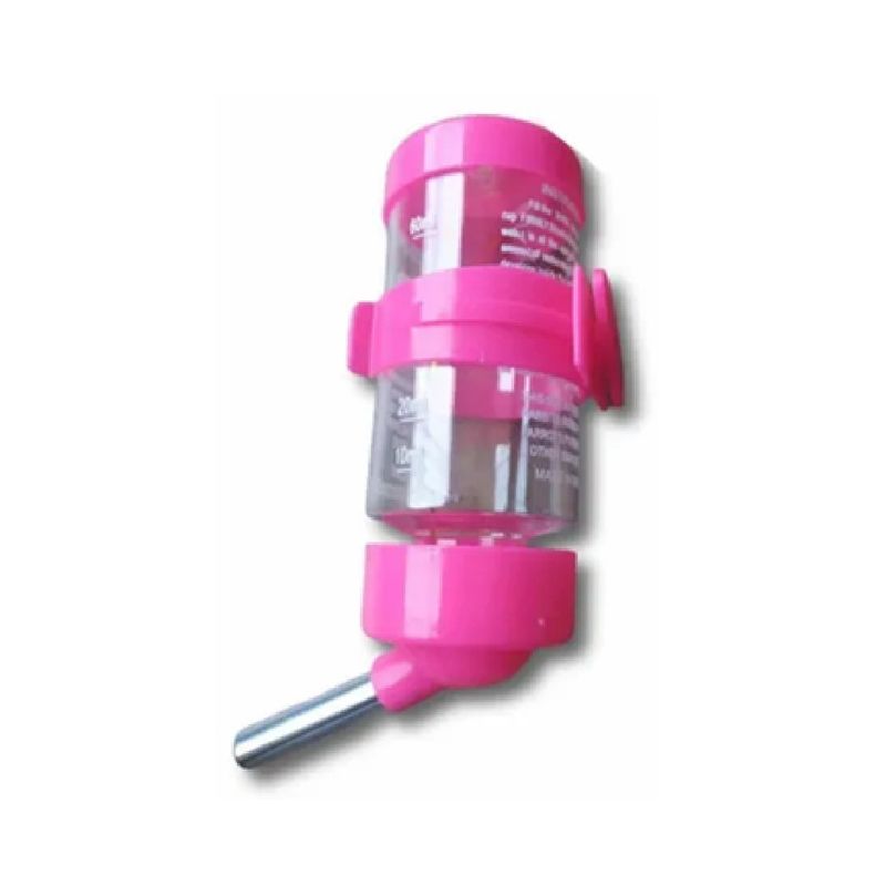 GENERICO - Bebedero de botella para hamster con válvula 80ml fucsia