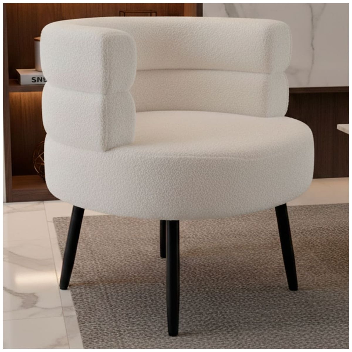 BUCKINGHAM - Silla Butaca Buckingham Nordic Ram Blanca