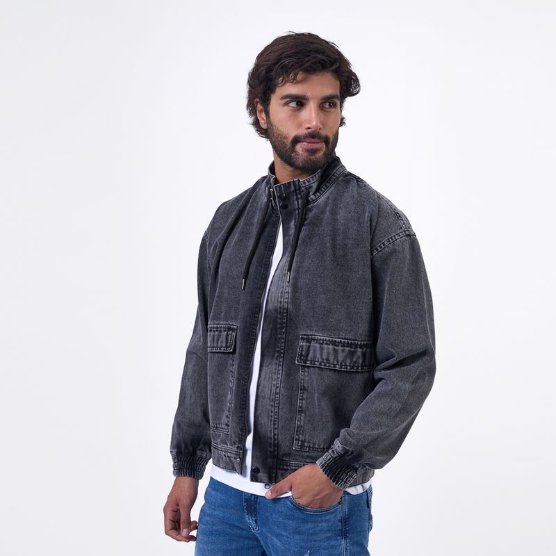 BRONCO - CASACA IP25RODDO DENIM - BLACK STONE