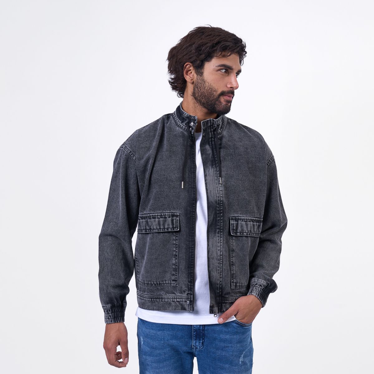 BRONCO - CASACA IP25RODDO DENIM - BLACK STONE