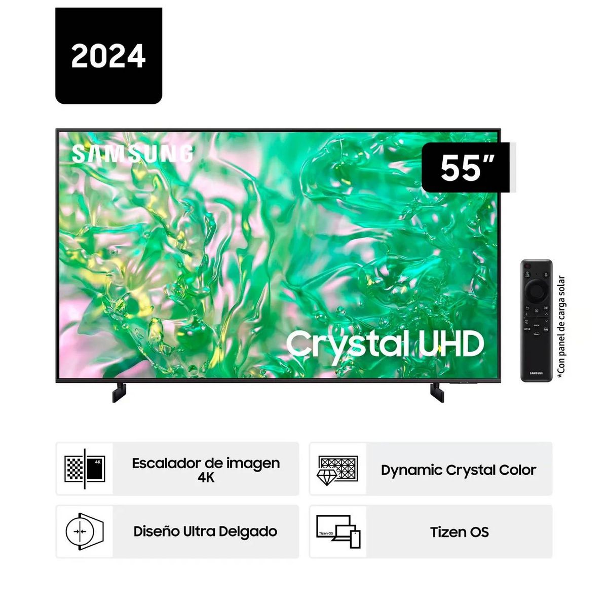 SAMSUNG - Televisor 55 Crystal Uhd 55DU8000 4k Tizen Os Smart Tv 2024