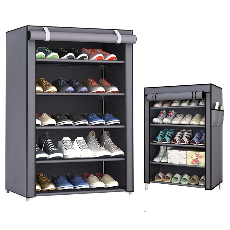 GENERICO - Zapatera de tela 5 niveles 95cm x 58cm - Gris