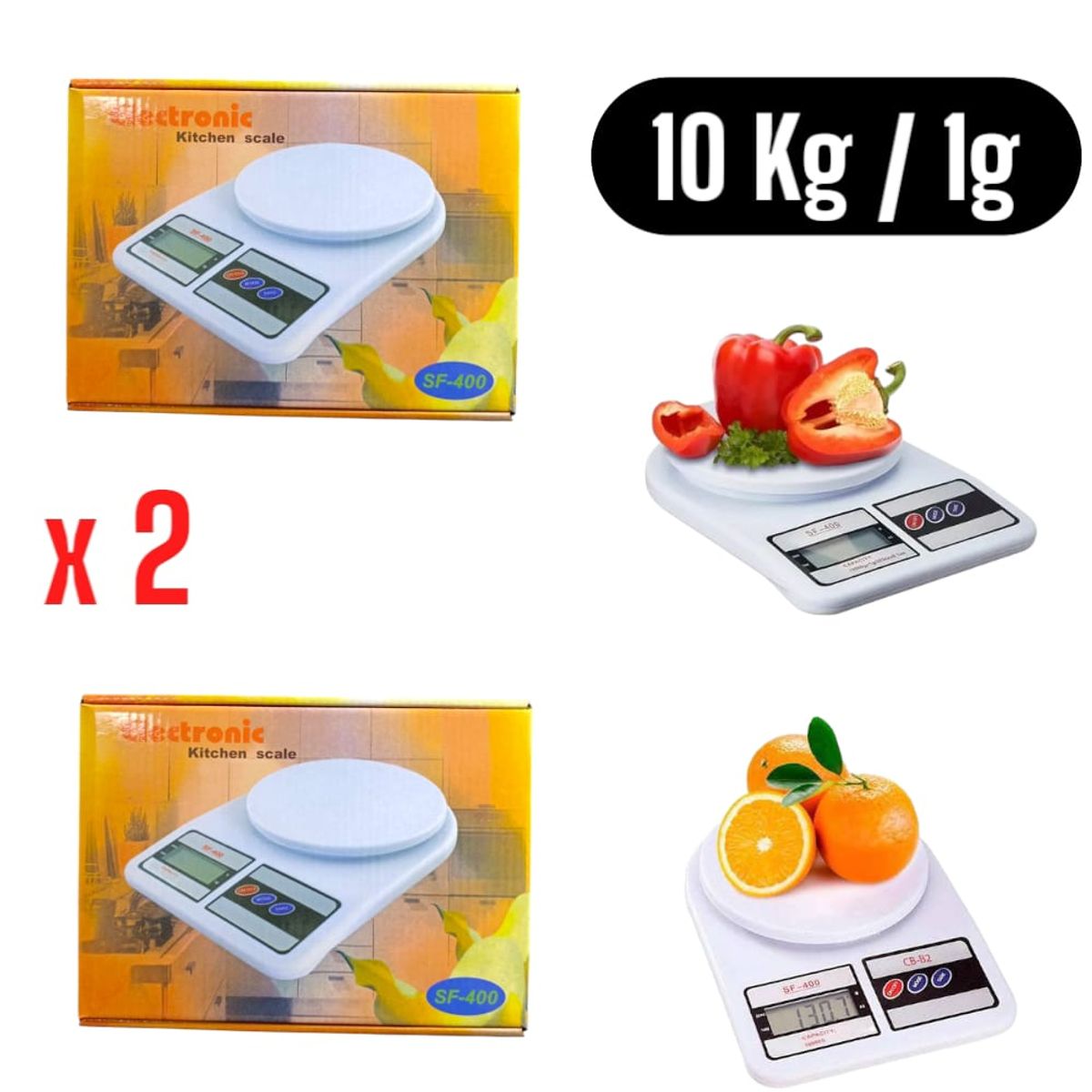 OEM - Pack x2 Balanza Digital Cocina 10kg1g Precisa Repostería