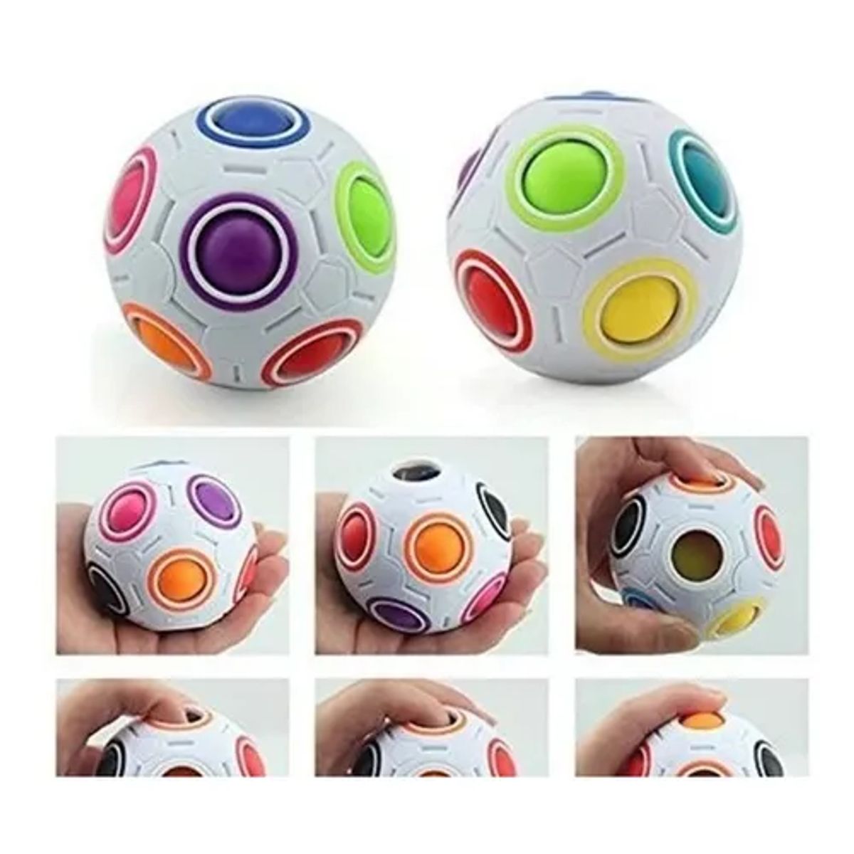 GENERICO - CUBO RUBIK BOLA ARCOIRIS PUZZLE RUBIK JUEGO INGENIO