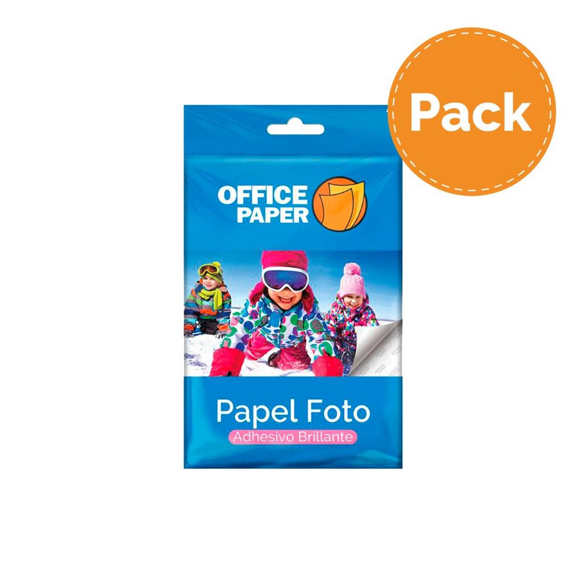 OFFICE PAPER - Papel Foto Adh Brillante 120g por 25 Hojas Jumbo Pack x3