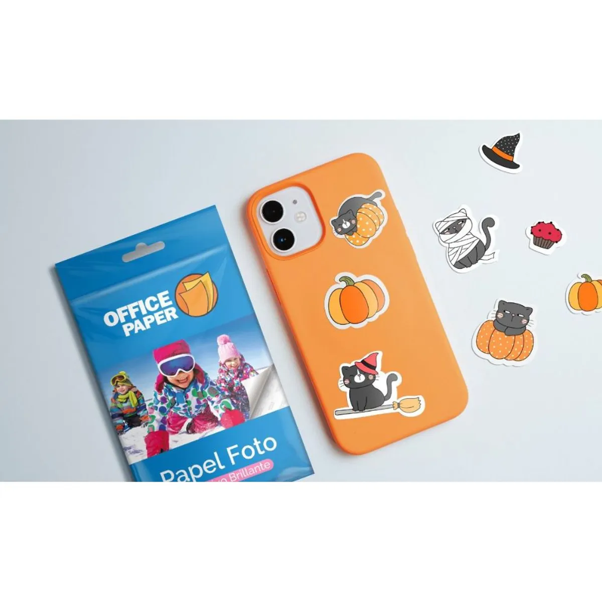 OFFICE PAPER - Papel Foto Adh Brillante 120g por 25 Hojas Jumbo Pack x3