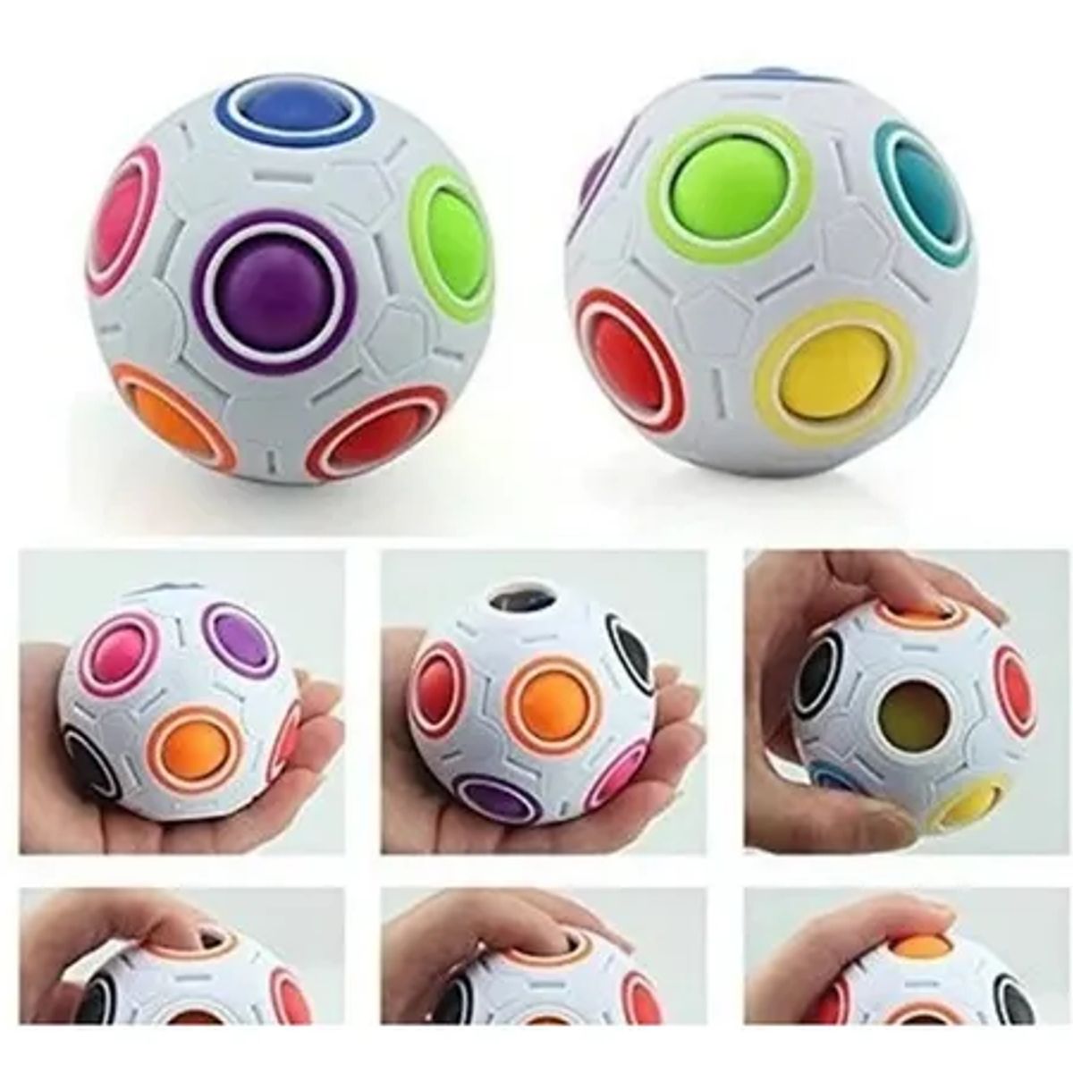 GENERICO - CUBO RUBIK BOLA ARCOIRIS PUZZLE RUBIK JUEGO INGENIO