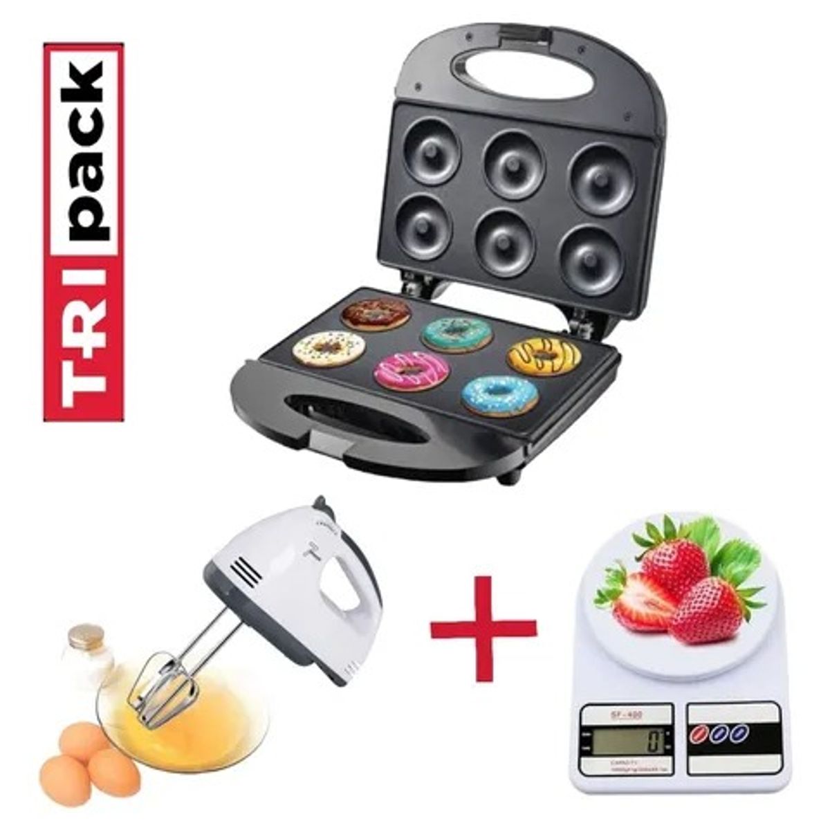 GENERICO - Tripack Repostero Máquina 6Donas Batidora Balanza
