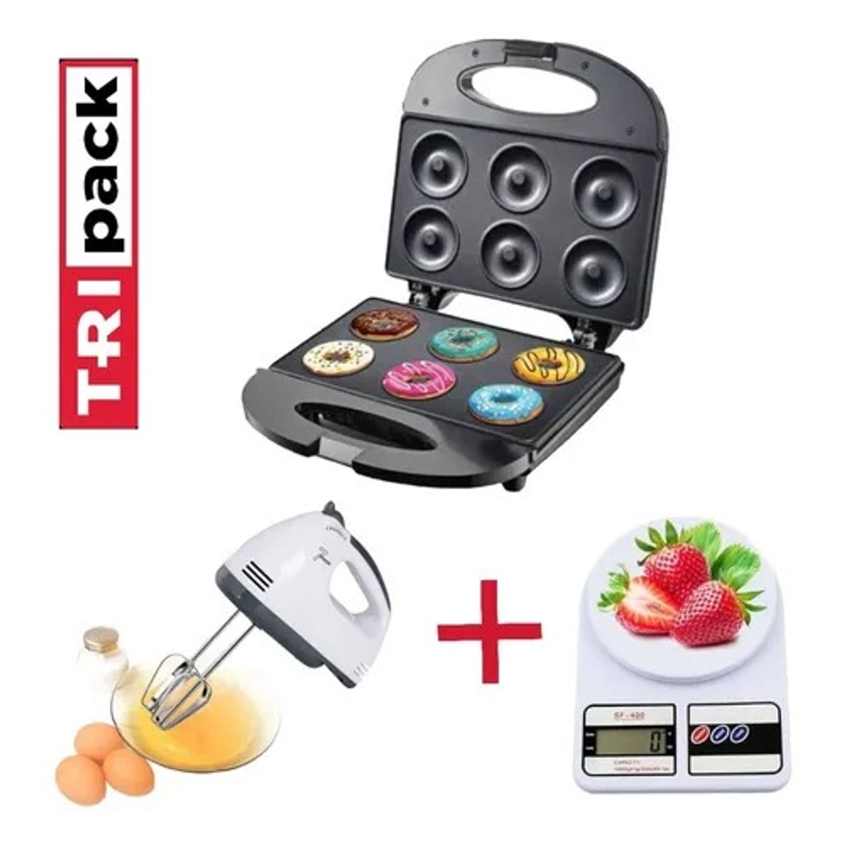 GENERICO - Tripack Repostero Máquina 6Donas Batidora Balanza