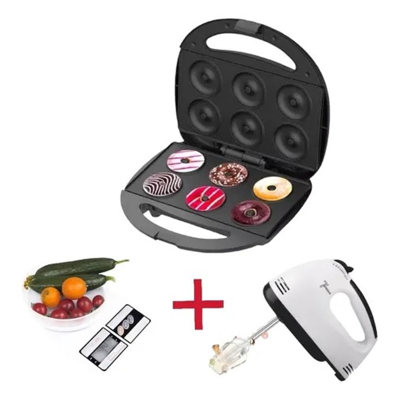 OEM - Tripack Repostero Máquina 6Donas + Batidora + Balanza Repostera