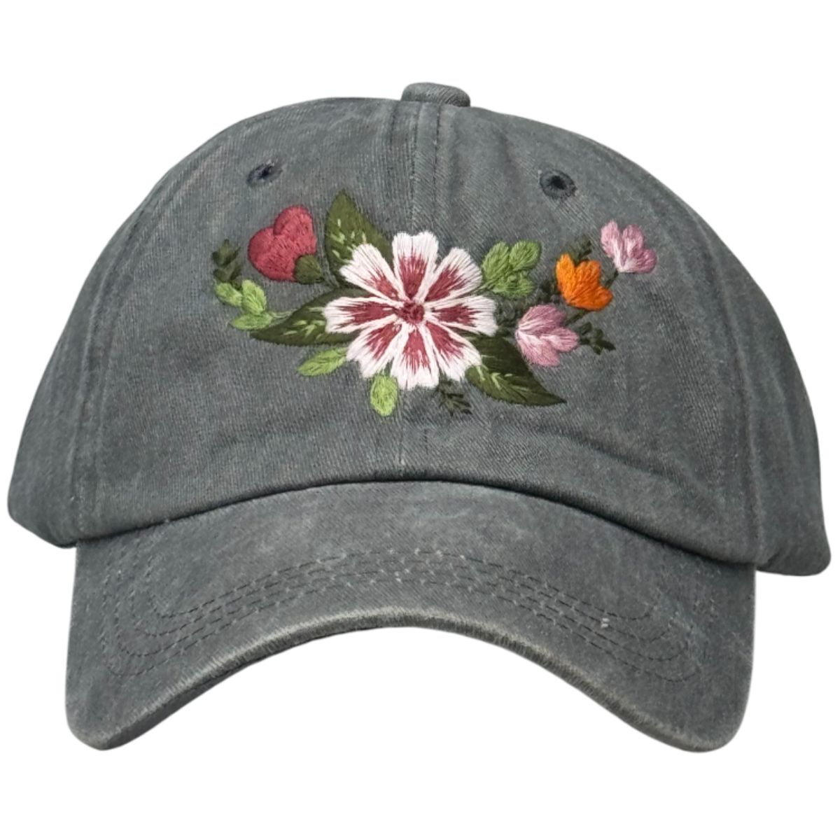 GENERICO - Gorra bordada vintage ploma con diseño floral