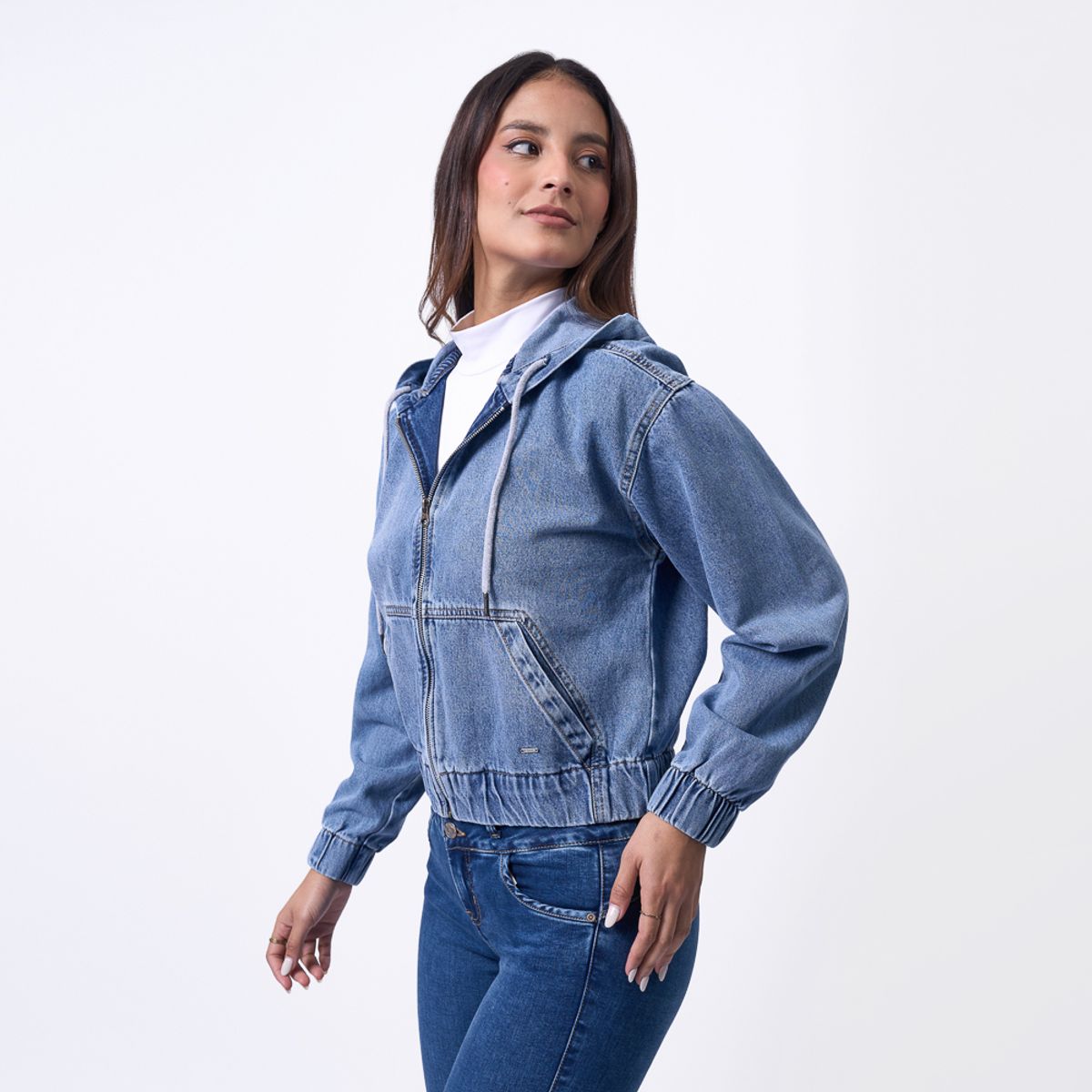 MACHINE - CASACA GI24AYLLIN DENIM RIGIDO - BLEACH