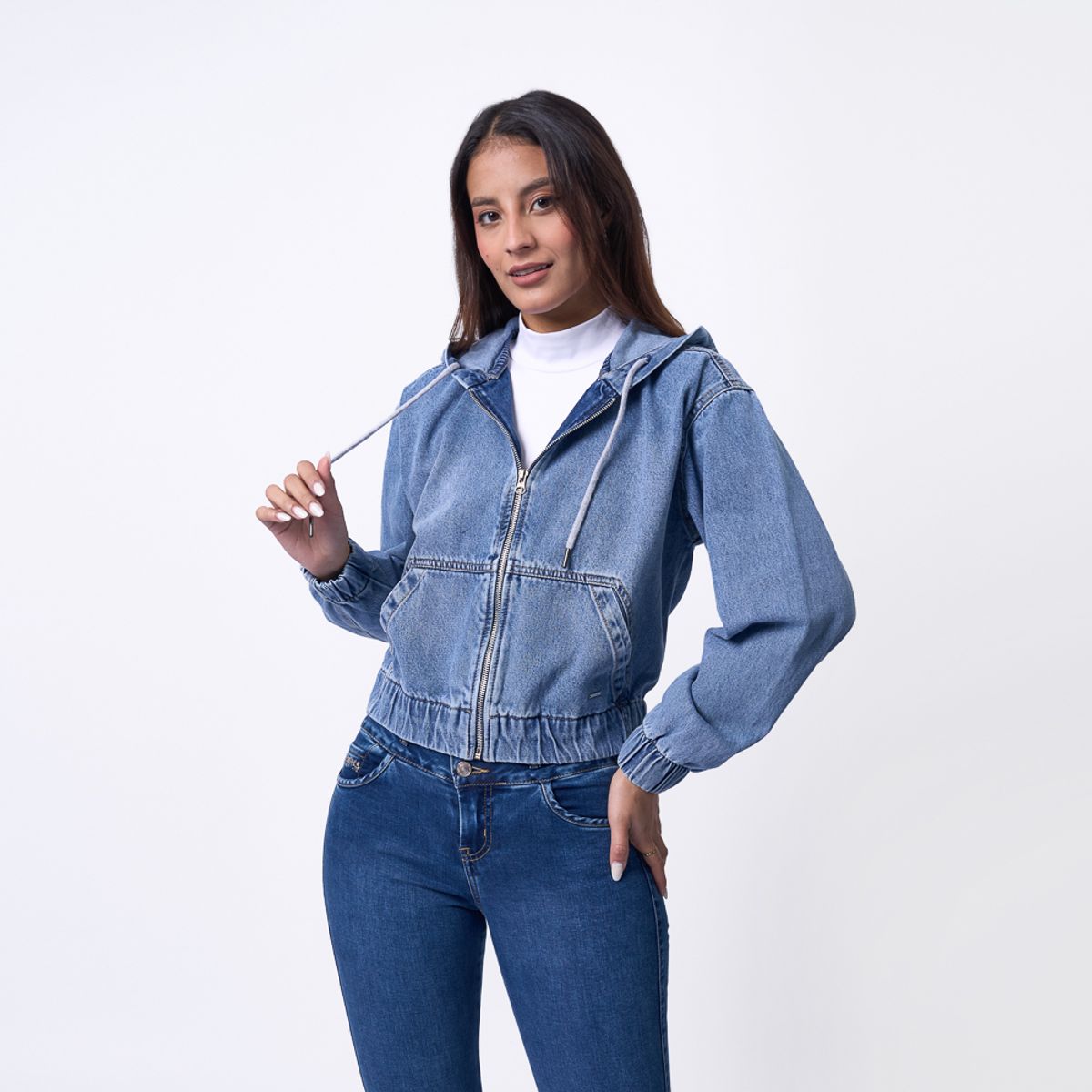 MACHINE - CASACA GI24AYLLIN DENIM RIGIDO - BLEACH