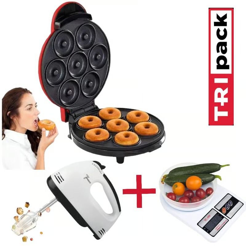 OEM - Tripack Repostero Máquina 7Donas + Batidora + Balanza Repostera