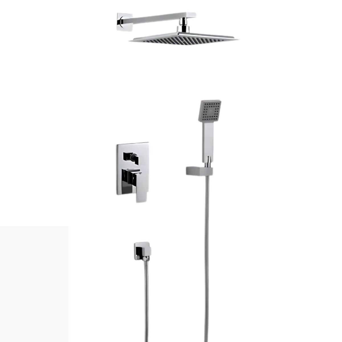 FRATELLI - MEZCLADORA DE DUCHA Y TELEFONO CUADRADO BRONCE CROMADO