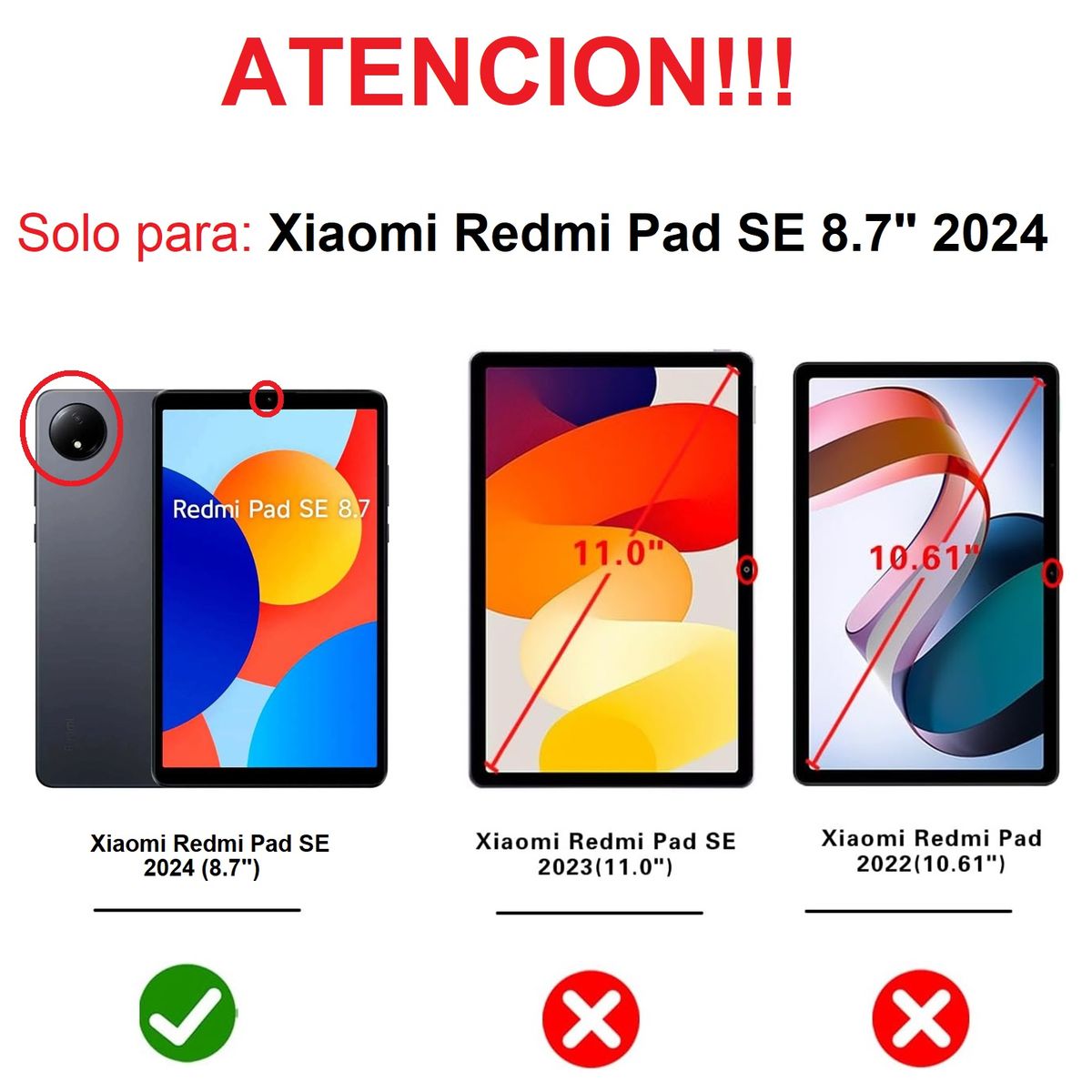 GENERICO - Funda Antigolpes para Xiaomi Redmi Pad SE 8.7" 2024 Case Armor Cover