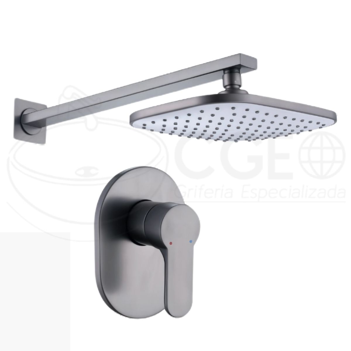 FRATELLI - MEZCLADORA DE DUCHA MINIMALISTA CUADRADO BRONCE GRIS