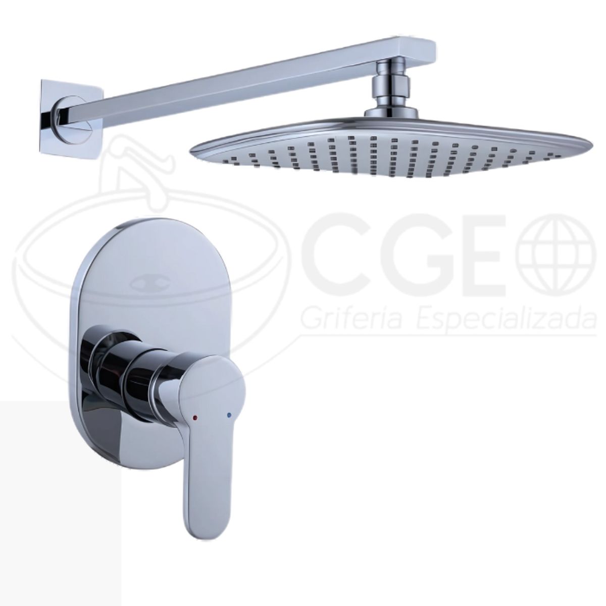 FRATELLI - MEZCLADORA DE DUCHA MINIMALISTA CUADRADO BRONCE CROMADO