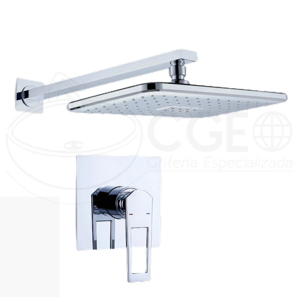 FRATELLI - MEZCLADORA DE DUCHA MINIMALISTA CUADRADO BRONCE CROMADO