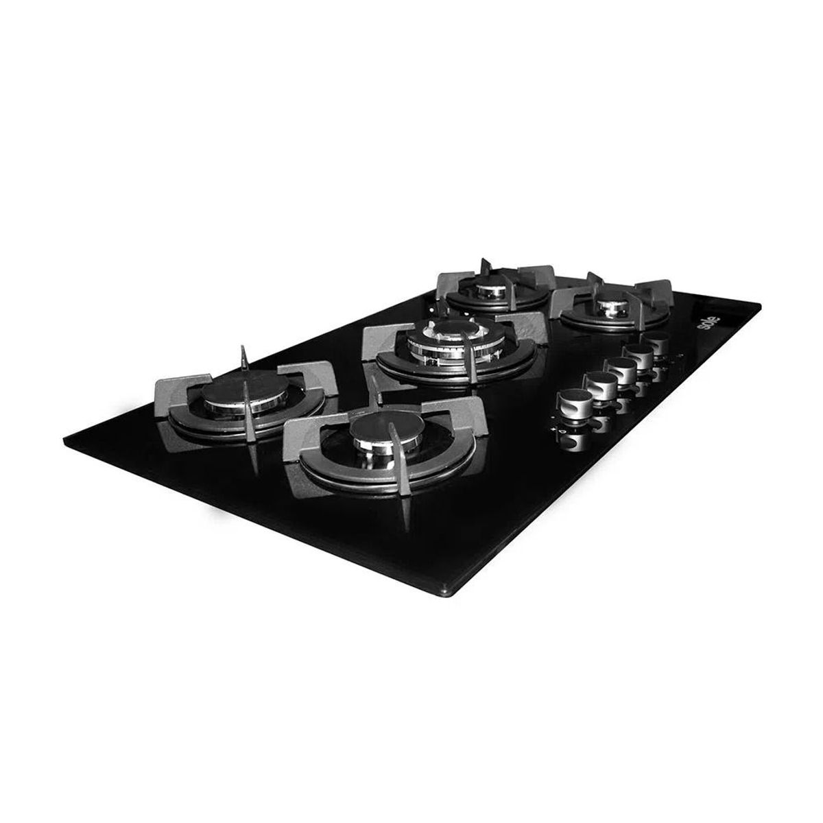 SOLE - Encimera de Vidrio Templado con 5 Quemadores 90 cm Negro Sole SOLCO069