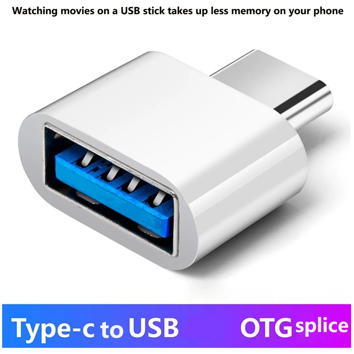 GENERICO - Adaptador USB-A a USB-C para celular laptop computadora