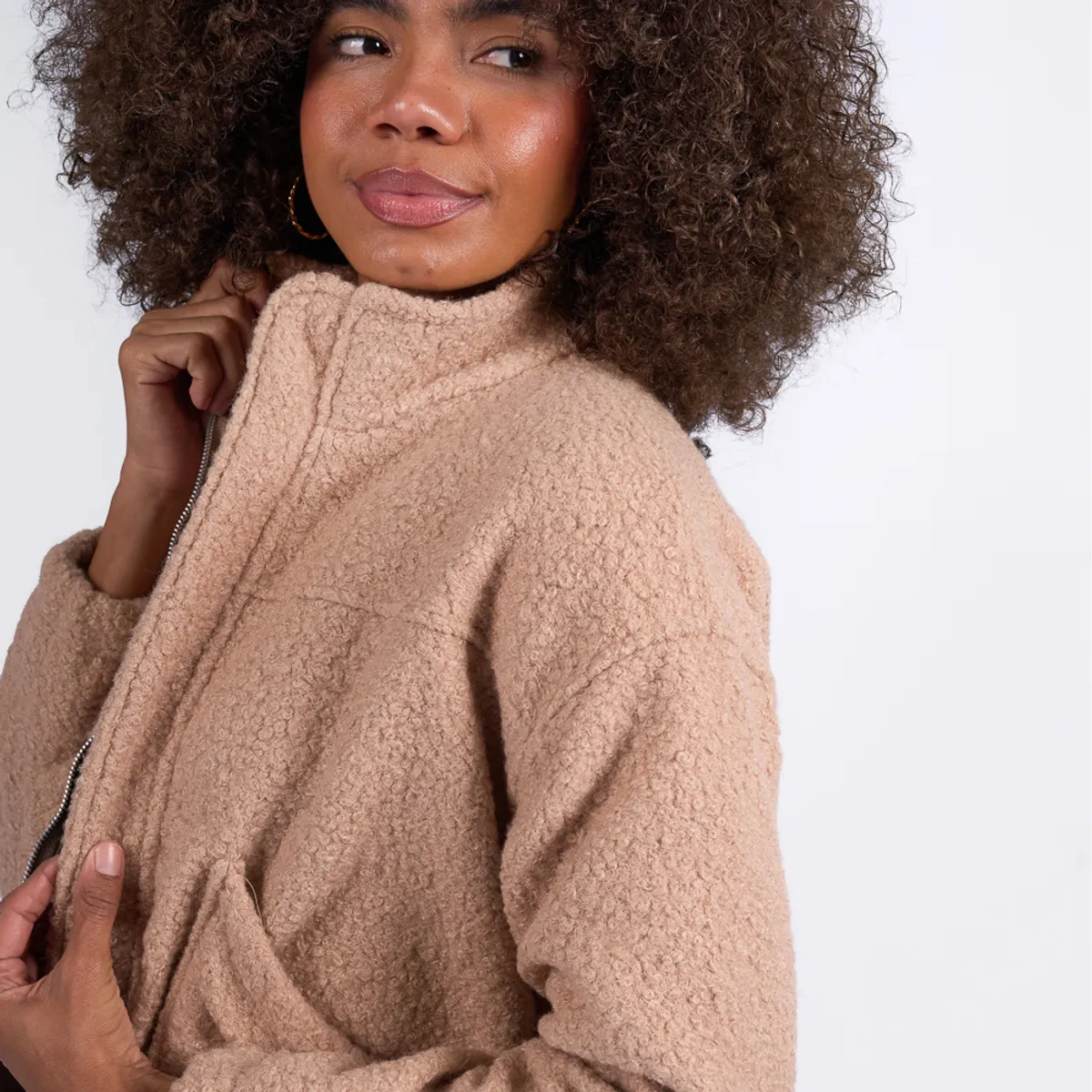 MACHINE - CASACA MUJER EI25VIKA PELUCHE - BEIGE