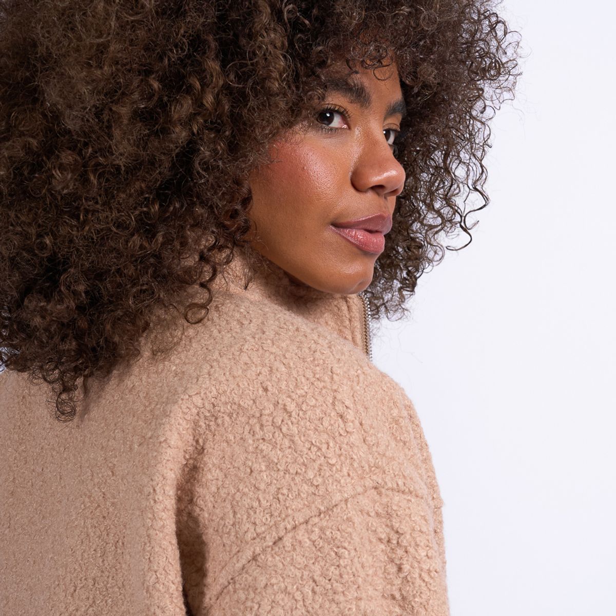 MACHINE - CASACA MUJER EI25VIKA PELUCHE - BEIGE