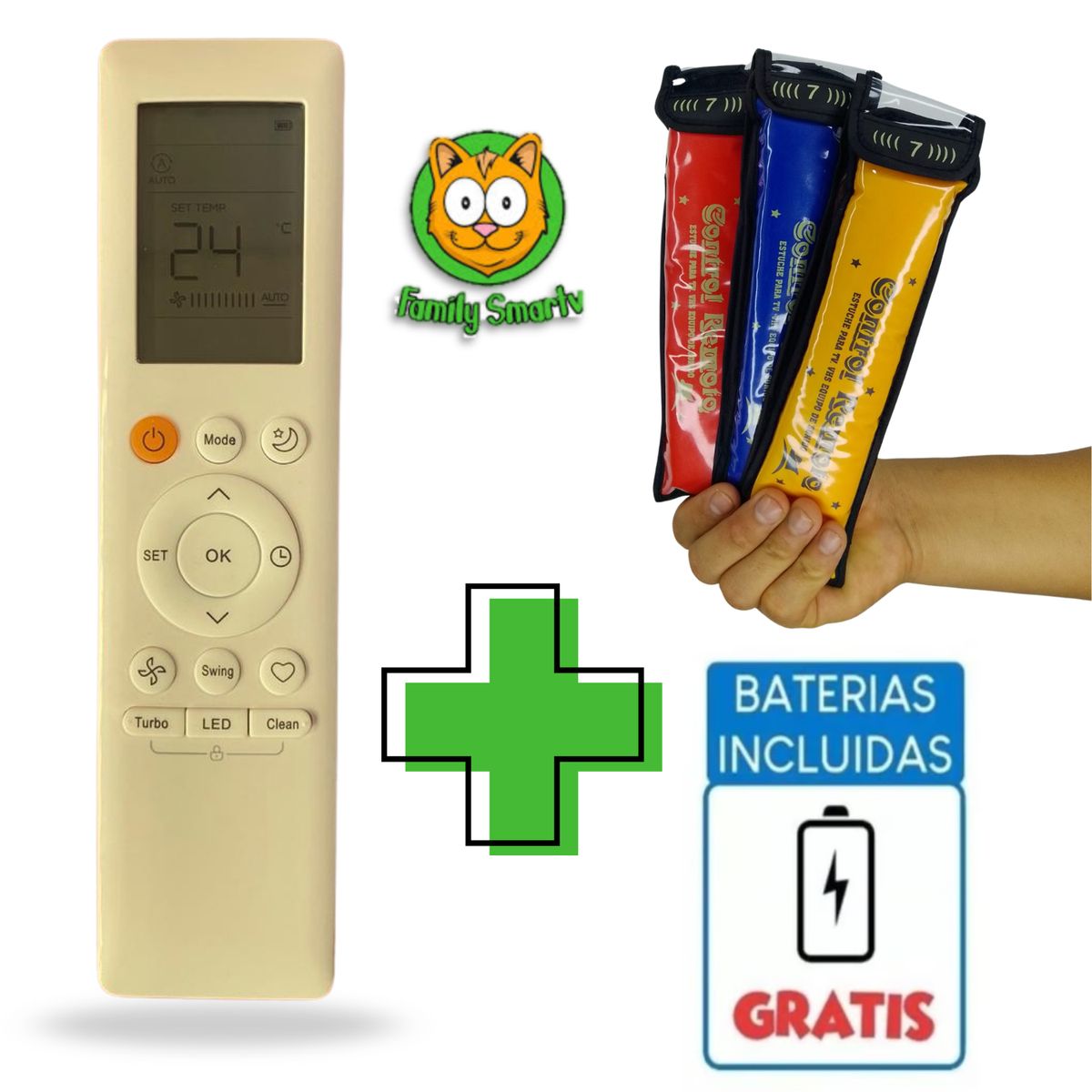 GENERICO - Control Remoto RG10B Para Aire Acondicionado Midea + Funda