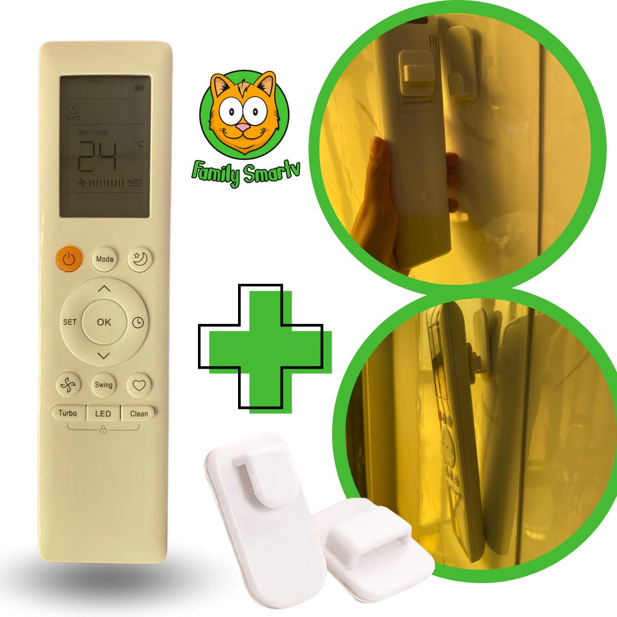 GENERICO - Control Remoto RG10B Para Aire Acondicionado Midea + Soporte