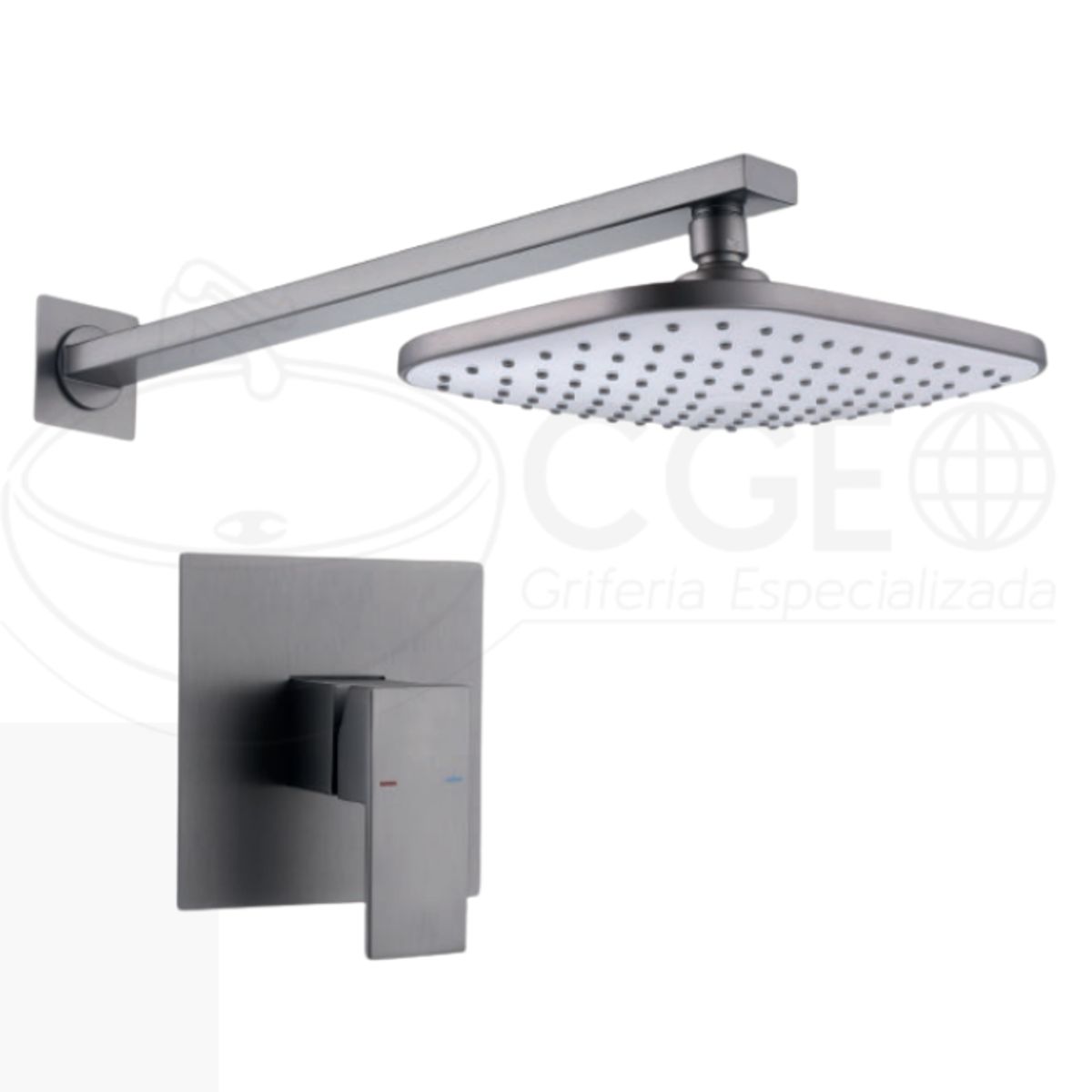 FRATELLI - MEZCLADORA DE DUCHA MINIMALISTA CUADRADO BRONCE GRIS