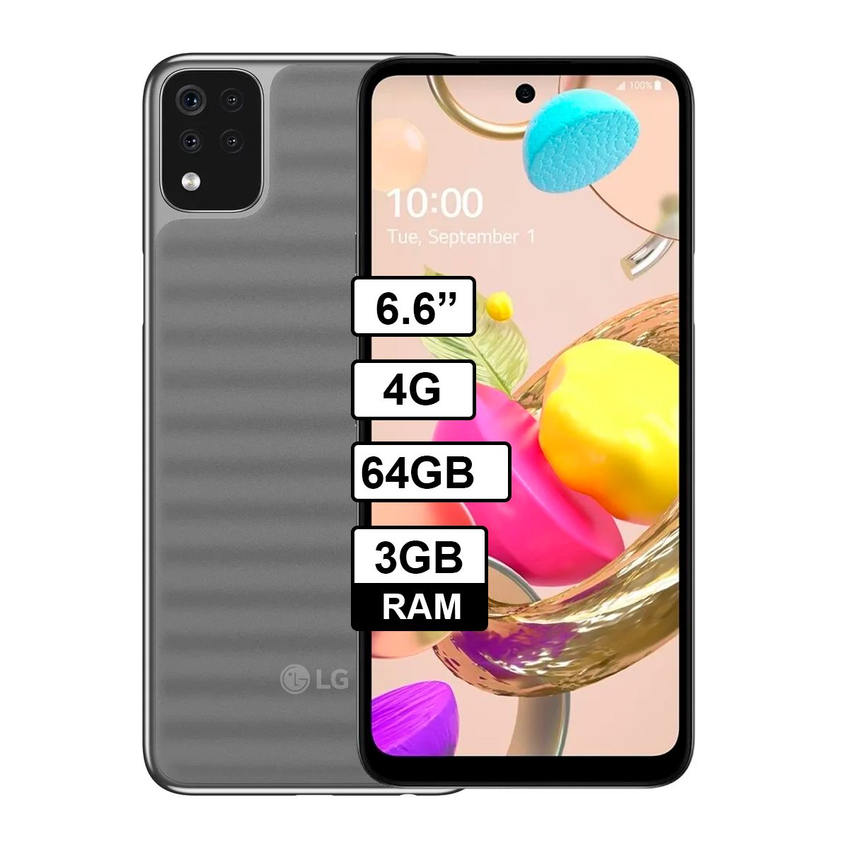 LG - Celular LG K42 64GB - 3GB RAM Color Gris