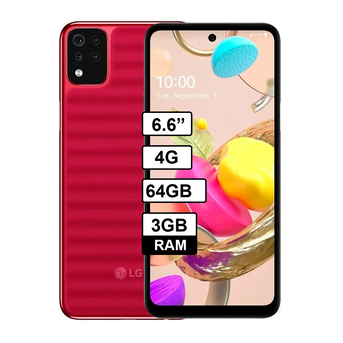 LG - Celular LG K42 64GB - 3GB RAM Color Rojo