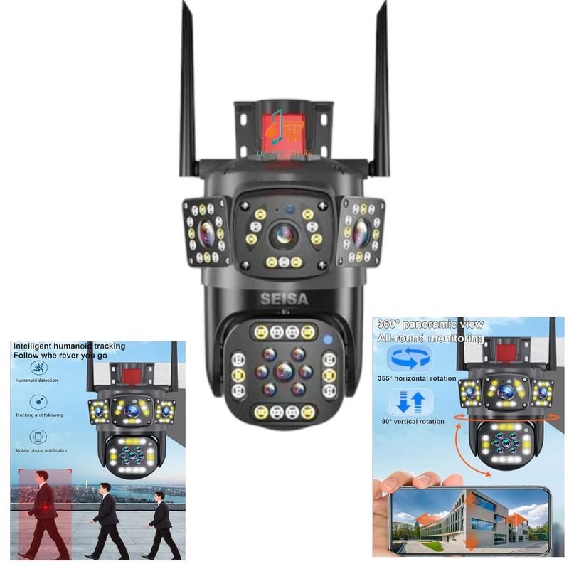 OEM - Cámara IP 4 Lentes Wi-Fi con Detección Movimiento y MicroSD