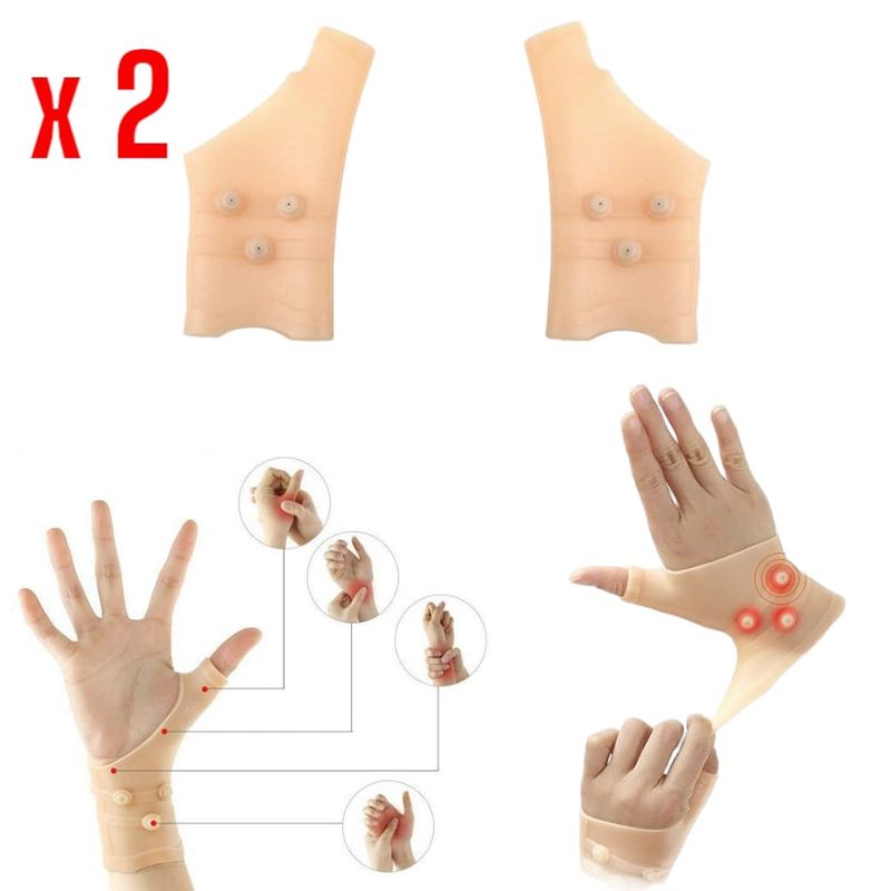 OEM - Muñequeras Terapéuticas con Imanes x2 para Dolor de Mano