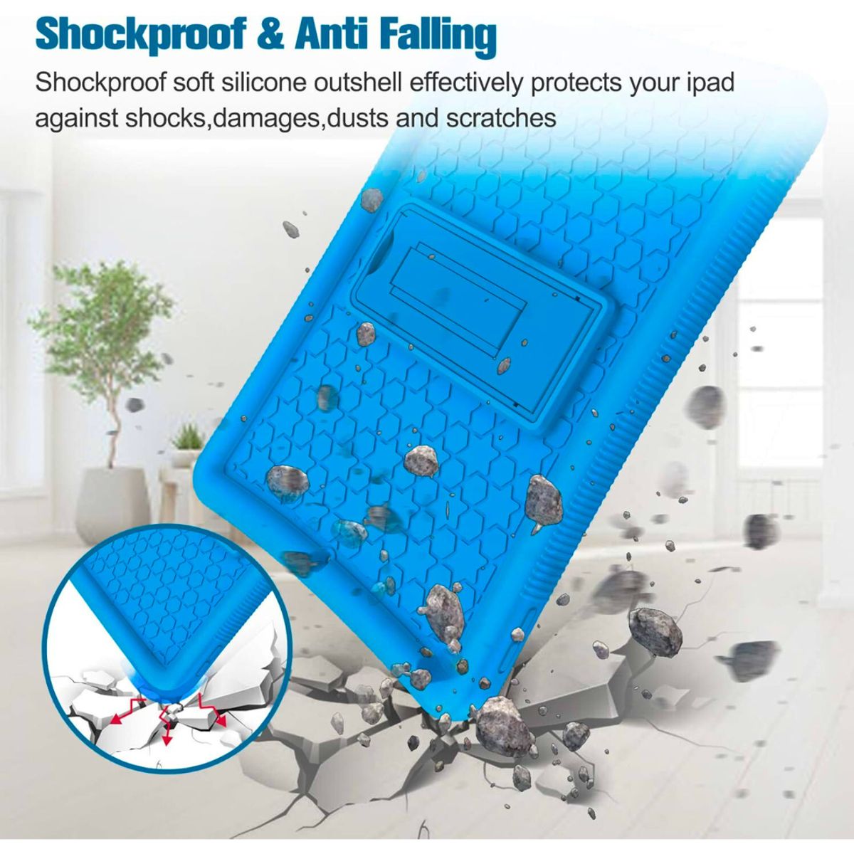 GENERICO - Funda Protector Antigolpe Goma Para Redmi PAD SE 11 - CELESTE