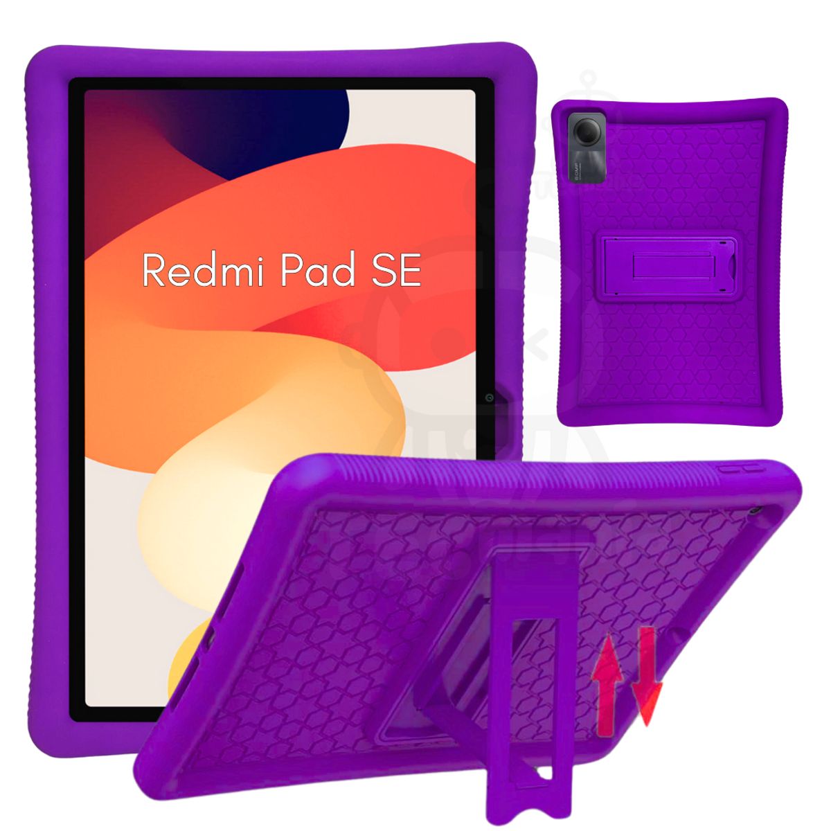 GENERICO - Funda Protector Antigolpe Goma con Soporte Para Redmi PAD SE 11 MORADO