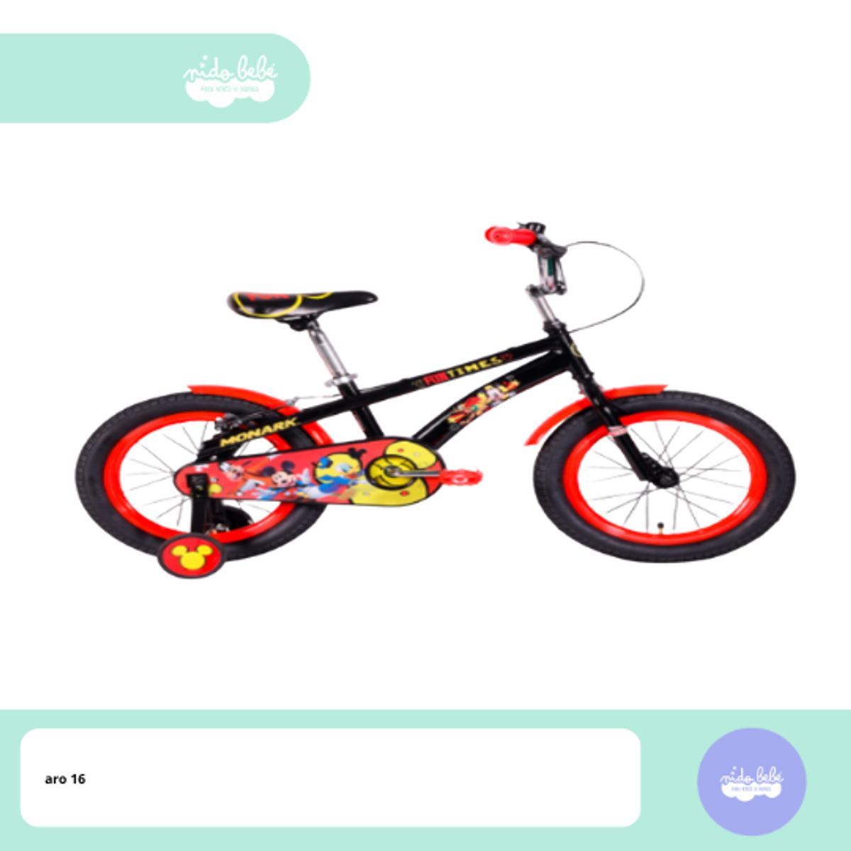 GENERICO - Bicicleta infantill aro 16 para niño modelo red kids