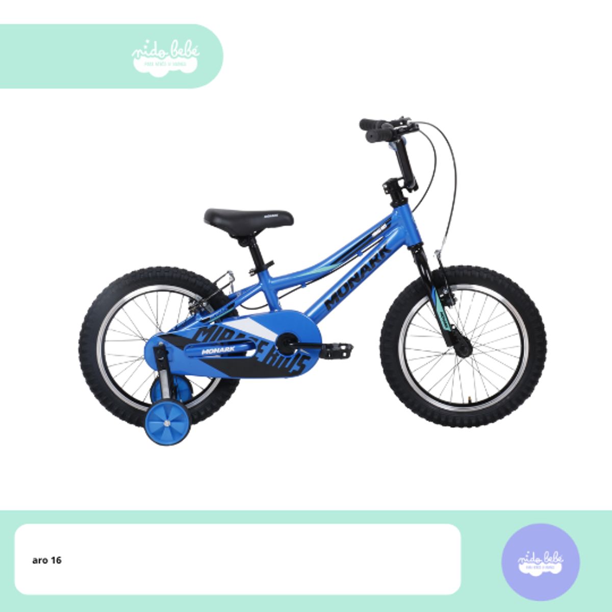 GENERICO - Bicicleta infantill aro 16 para niño modelo miragge blue