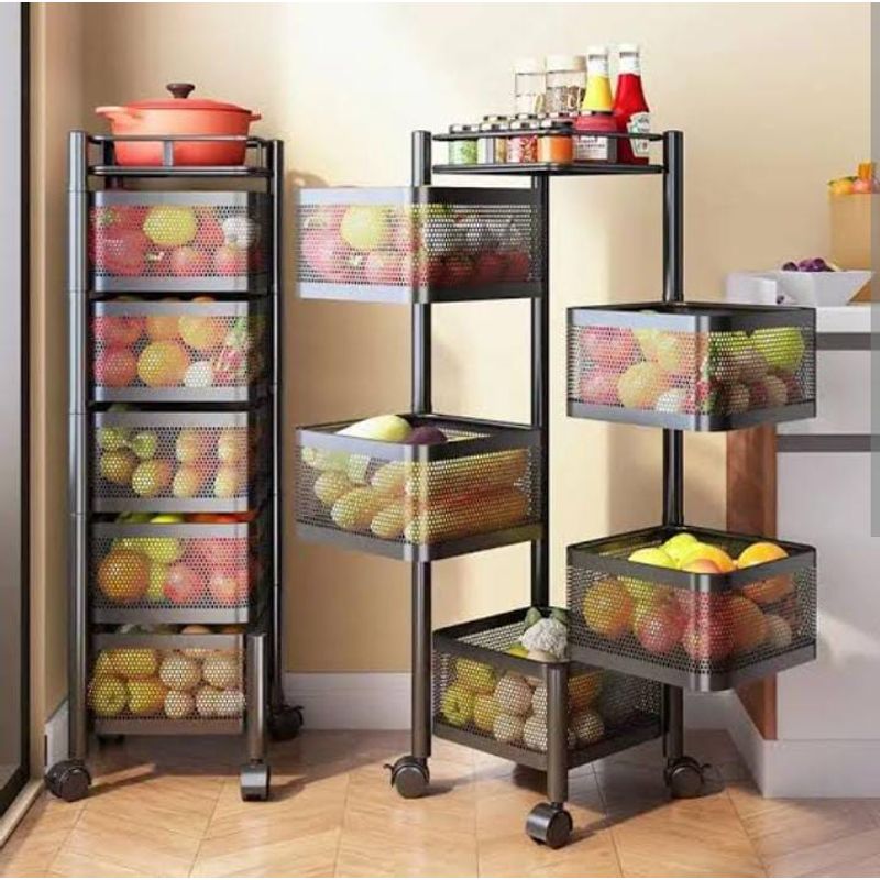 GENERICO - Cesta Cuadrada Giratoria para Verdulero y Frutero ORGANIZADOR