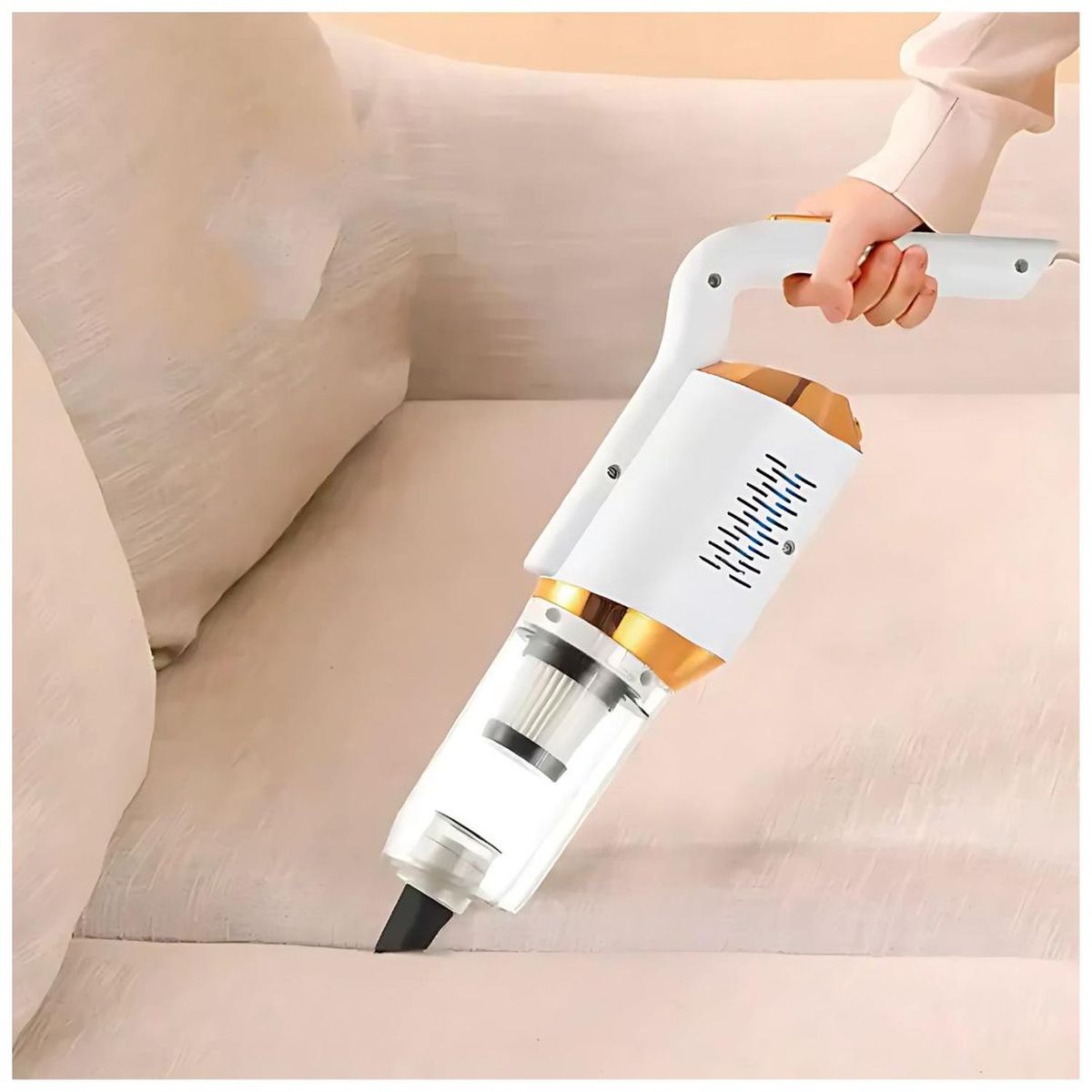 GENERICO - Aspiradora Portátil Inalámbrica Recargable 120W 2 en 1 Multifuncional Hogar Auto - Blanco - M