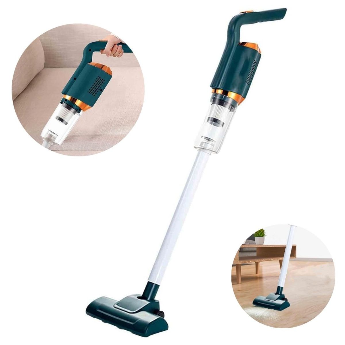 GENERICO - Aspiradora Portátil Inalámbrica Recargable 120W 2 en 1 Multifuncional Hogar Auto - Verde - M