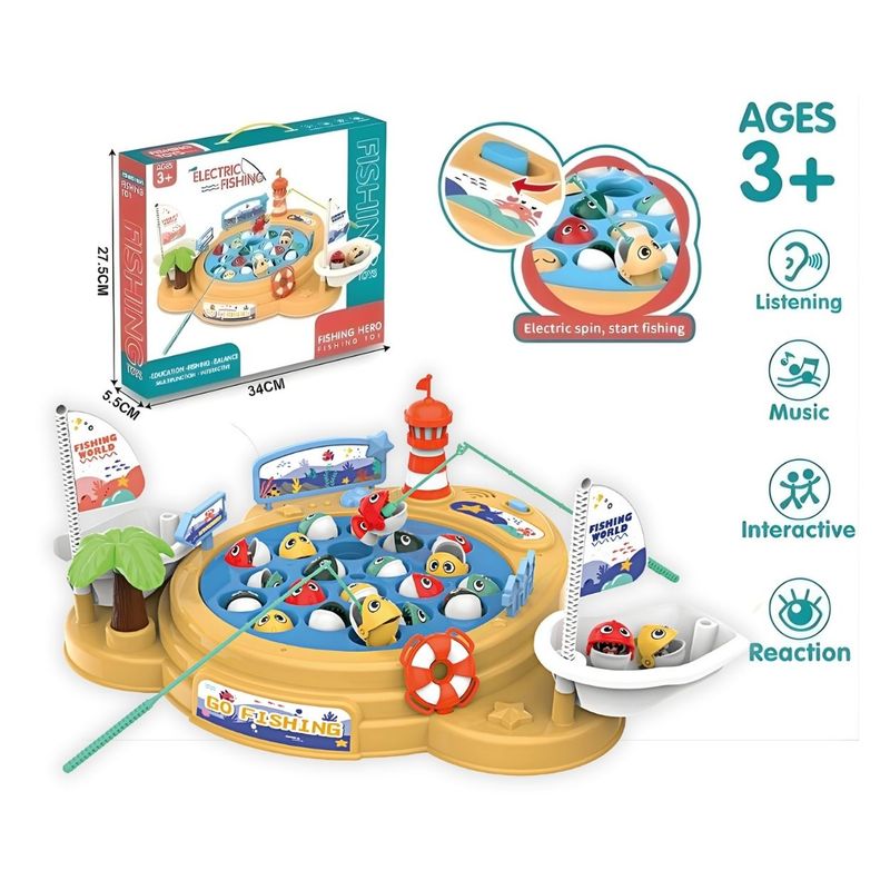 GENERICO - Juego Didáctico Interactivo Musical Pesca Mágica 2 en 1 para Niños