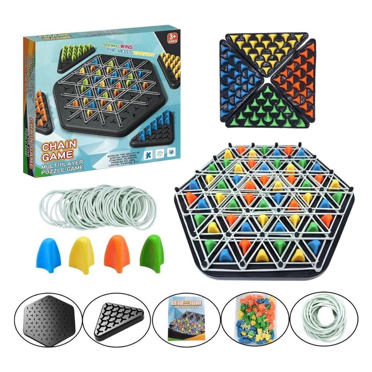 GENERICO - Juego de Mesa de Ajedrez Triangular de Cadena