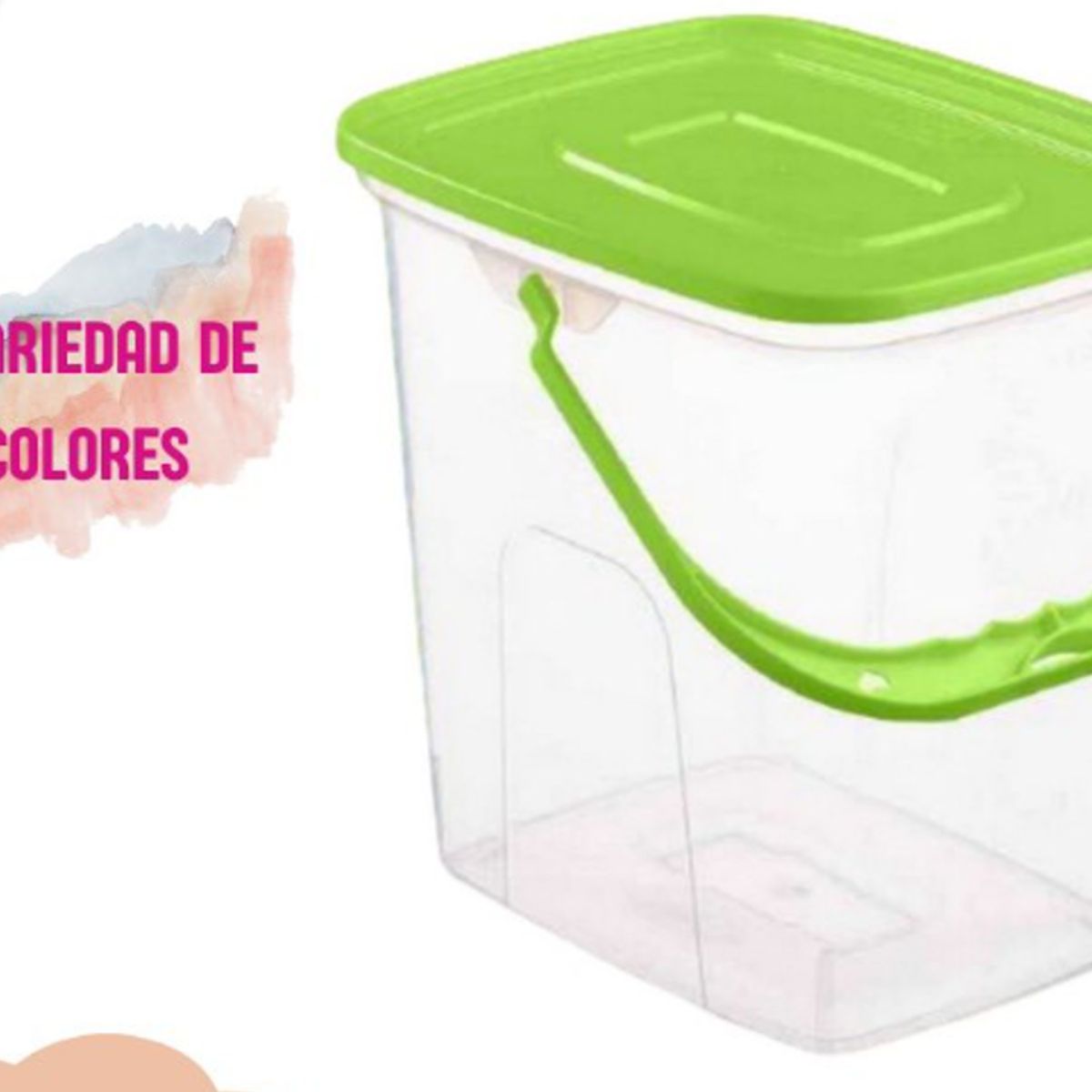 GENERICO - Balde Transparente con tapa