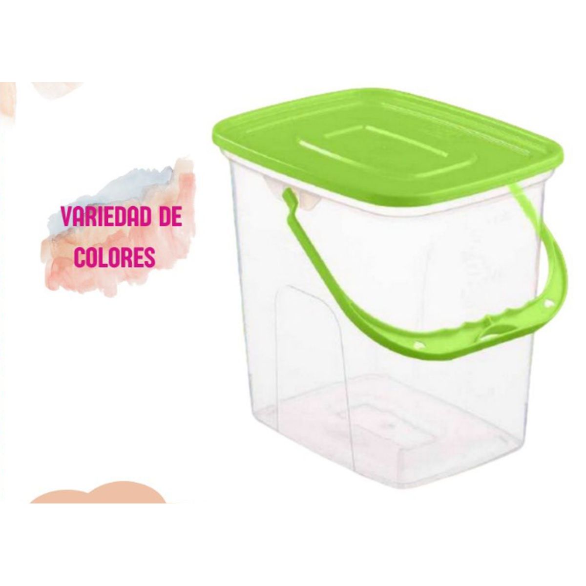 GENERICO - Balde Transparente con tapa