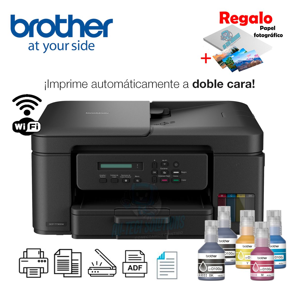 BROTHER - IMPRESORA MULTIFUNCIONAL BROTHER DCP-T730DW WIFI - DÚPLEX - ADF