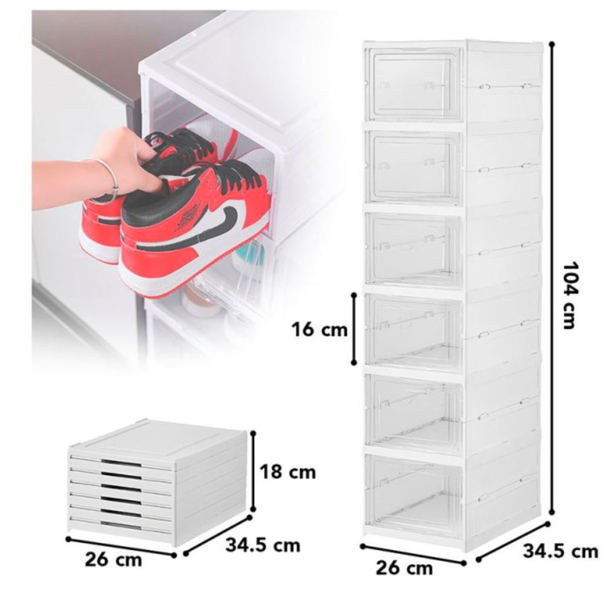 GENERICO - Organizador Zapatera Armable de 6 Niveles Plegable