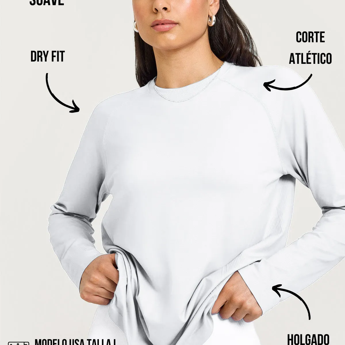 GENERICO - POLO DEPORTIVO MANGA LARGA MUJER DE LYCRA - CAMISETA MANGA LARGA MUJER