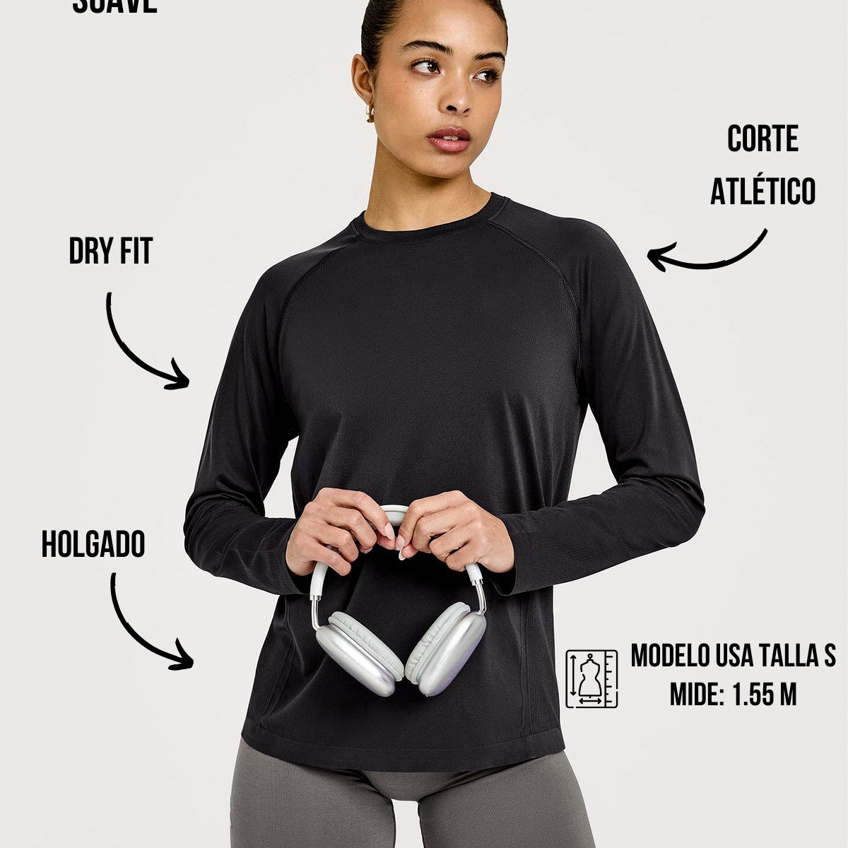 GENERICO - POLO DEPORTIVO MANGA LARGA MUJER DE LYCRA - CAMISETA MANGA LARGA MUJER