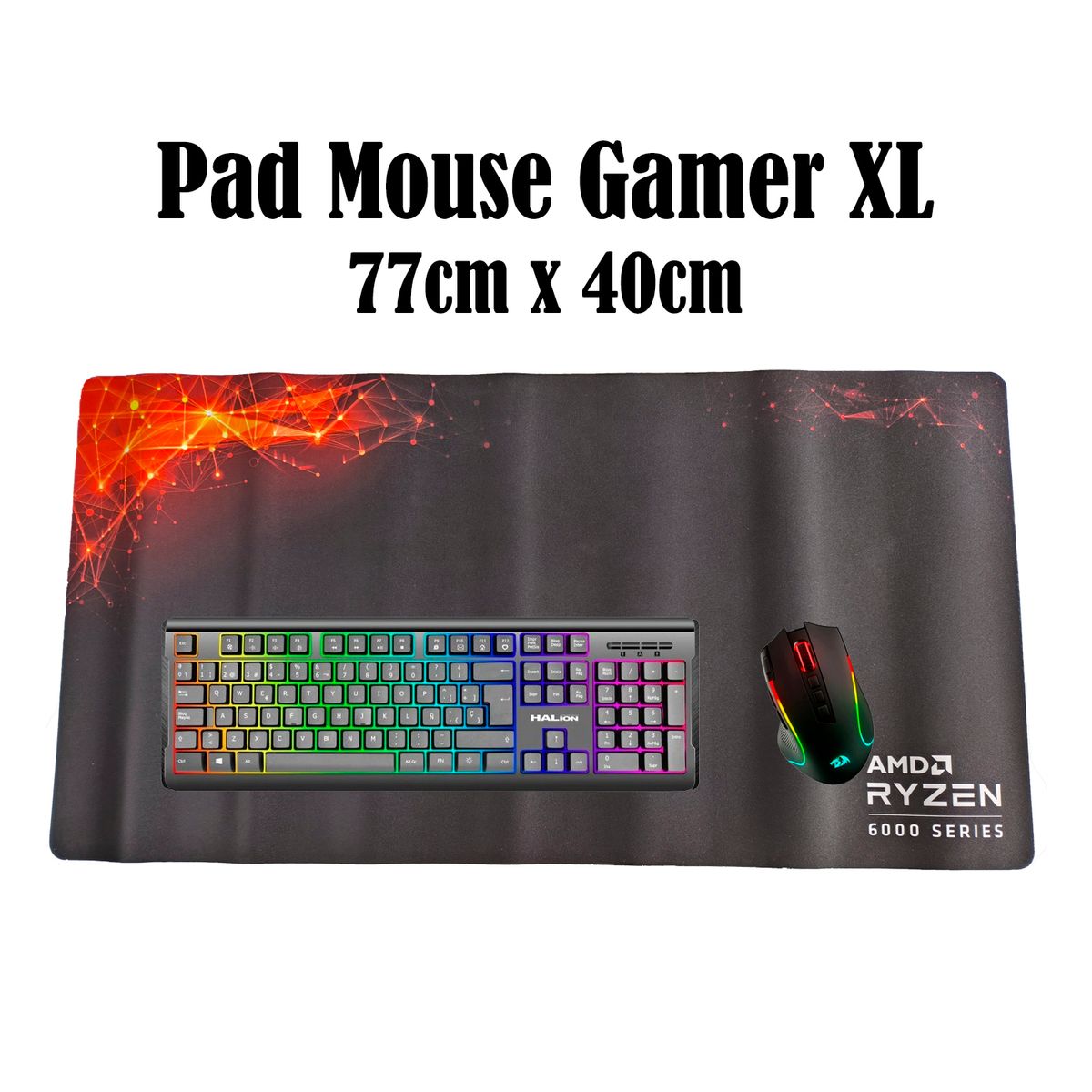 GENERICO - MOUSE PAD GAMER XL 77cm x 40cm ANTIDESLIZANTE